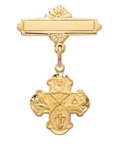 Gold Over Sterling Baby 4-Way Pin