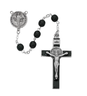 Black Glass St. Benedict Rosary