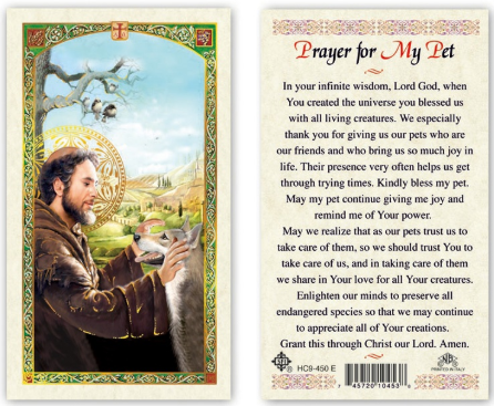 St. Francis of Assisi Prayer for My Pet Prayer Card