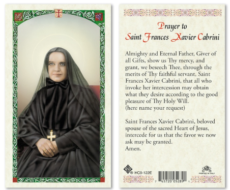 St. Frances Xavier Cabrini Prayer Card