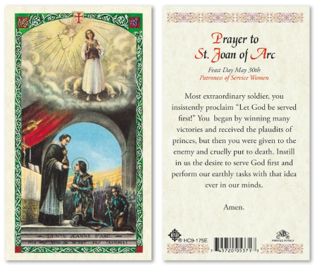 St. Joan of Arc Prayer Card