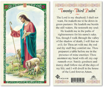 Good Shepherd - Twenty Third Psalm Prayer Card