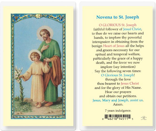 Novena to St. Joseph Prayer Card