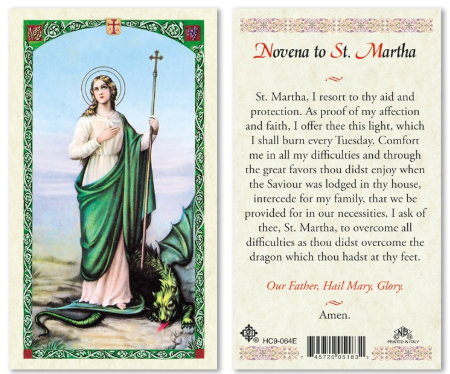 Novena to St. Martha Prayer Card