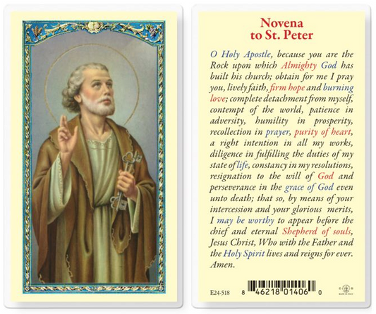 Novena to St. Peter Prayer Card