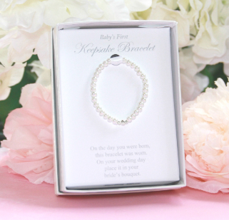 Sterling Beads Glass Pearls Infant Keepsake Bracelet