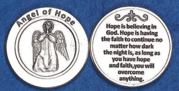 Silver Tone Pocket Token - Angel of Hope
