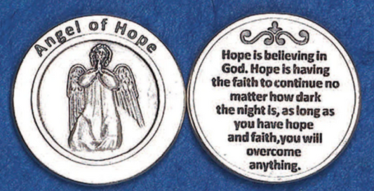 Silver Tone Pocket Token - Angel of Hope