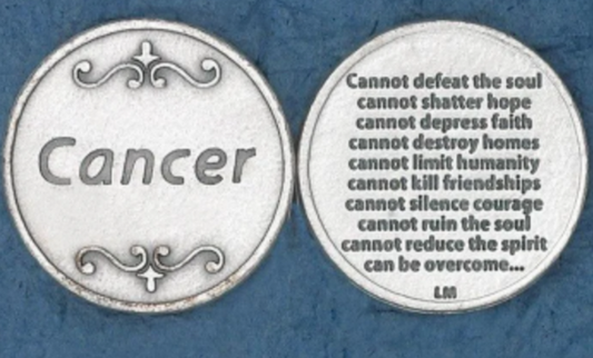 Silver Tone Pocket Token - Cancer