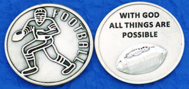 Silver Tone Pocket Token - Football