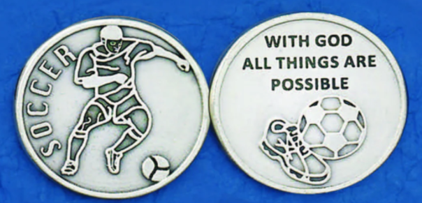 Silver Tone Pocket Token - Soccer