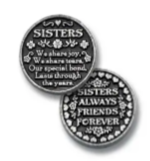 Pewter Pocket Token - Sisters
