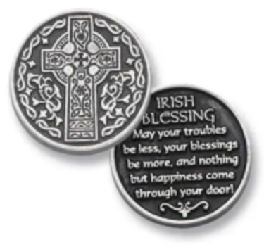 Pewter Pocket Token - Irish Blessing - Celtic Cross
