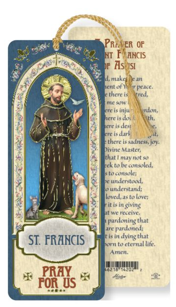 St. Francis Laminated Bookmark with Tassel