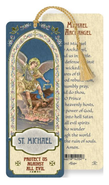 St. Michael Laminated Bookmark with Tassel