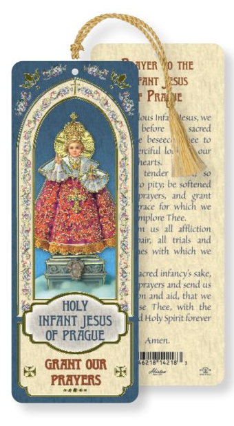 Infant of Prague Laminated Bookmark with Tassel
