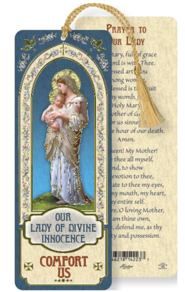 Our Lady of Divine Innocence Laminated Bookmark with Tassel