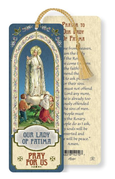 Our Lady of Fatima Laminated Bookmark with Tassel