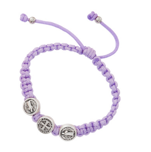 Kids Purple St. Benedict Corded Bracelet