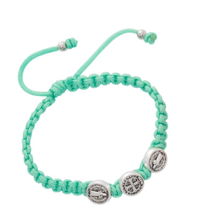 Kids Turquoise St. Benedict Corded Bracelet