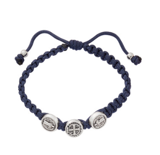 Kids Navy St. Benedict Corded Bracelet