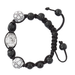 Black Soccer St. Sebastian Bracelet