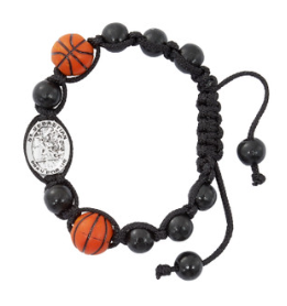 Black Basketball St. Sebastian Bracelet