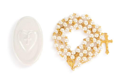 Trinket Box & Rosary - Heart and Cross