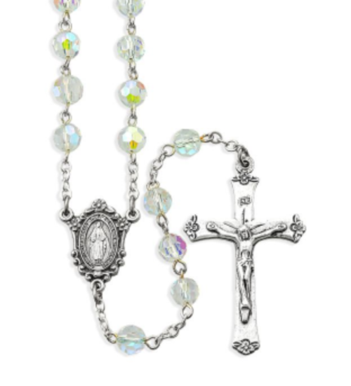 Crystal Aurora Borealis Bead Rosary