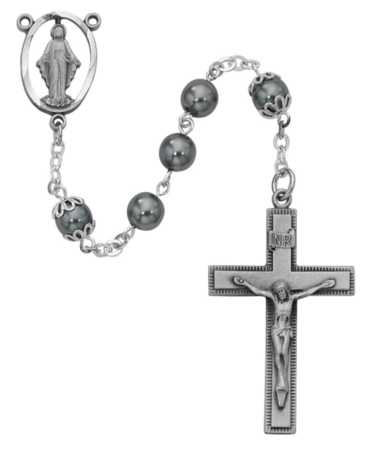 Imitation Hematite Rosary