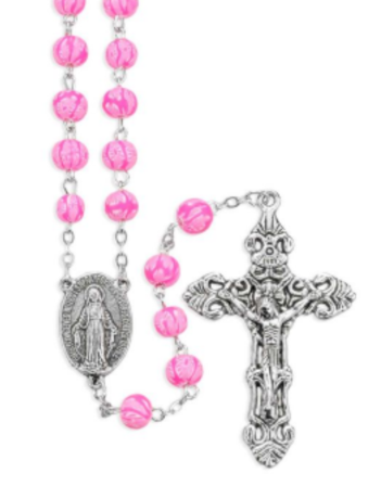 Pink Pastel Fimo Bead Rosary