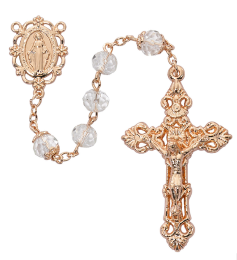 Crystal Rose Gold Rosary