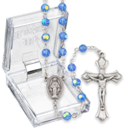December Zircon Aurora Borealis Birthstone Rosary