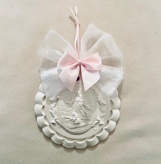 Nursery Medallion Pink Ribbon