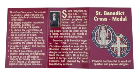 St. Benedict Cross Medal Prayer Card Pamphlet