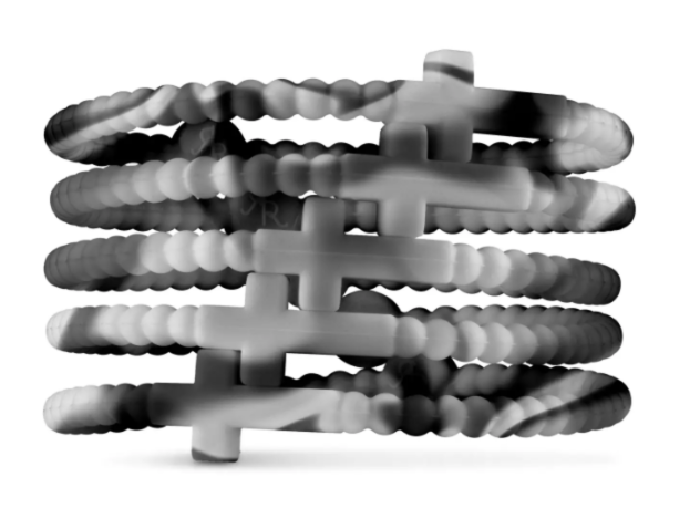 Jesus Bracelets (Silicone Cross Bracelets) - Granite Medium