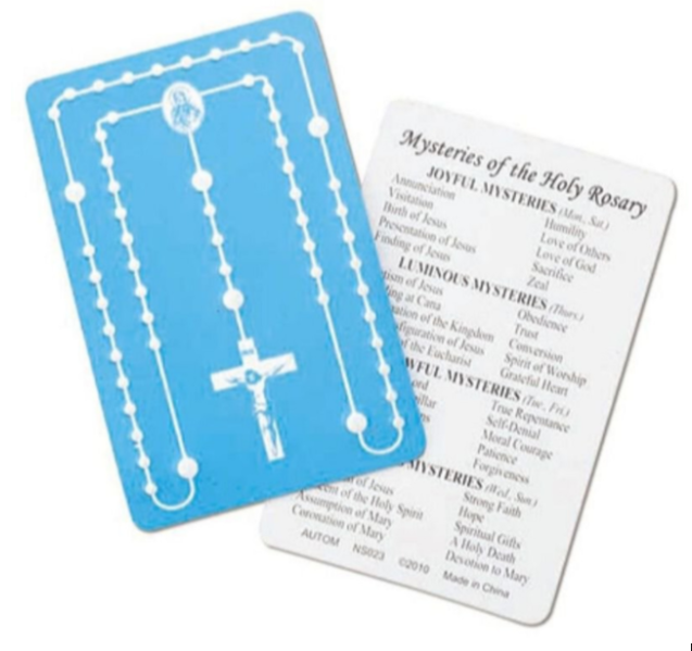Mysteries of the Rosary Embossed Card