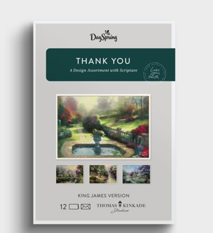 Thomas Kinkade - Thank You - 12 Boxed Cards and Envelopes, KJV