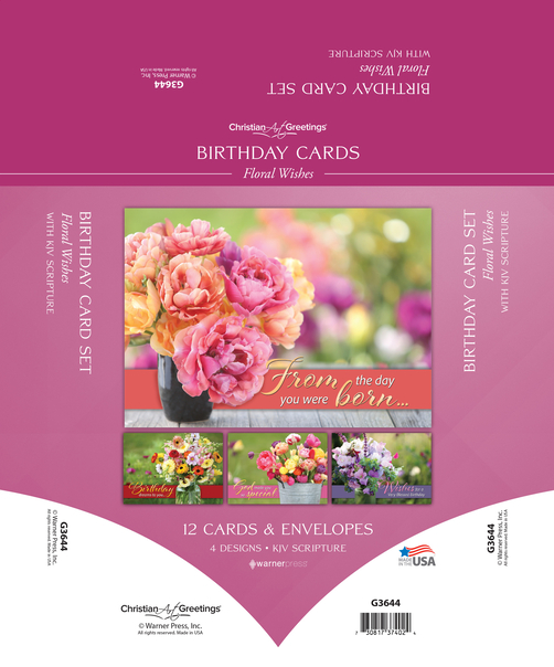 Floral Wishes - Boxed Cards - Birthday - KJV