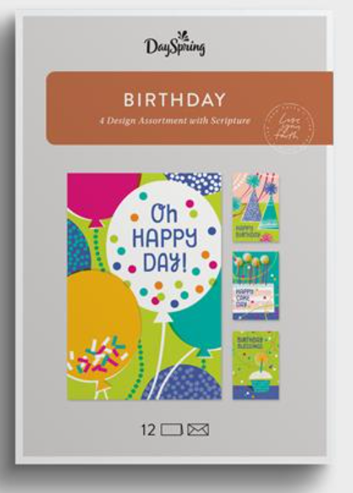 Birthday - Oh Happy Day - 12 Boxed Cards and Envelopes