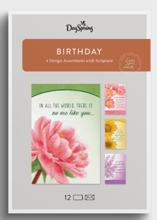 Birthday - Classic Florals - 12 Boxed Cards and Envelopes