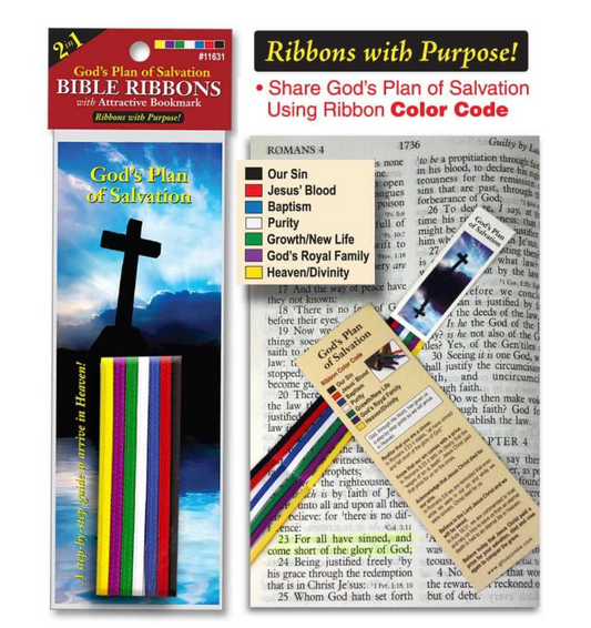 Bible Ribbons: God’s Plan Of Salvation (With Bookmark)