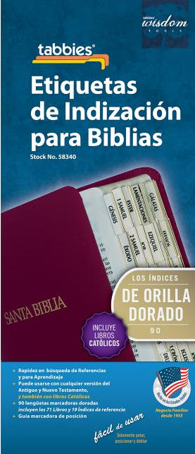 Bible Tab-Spanish Clear & Gold: Spanish Classic Catholic Bible Tabs