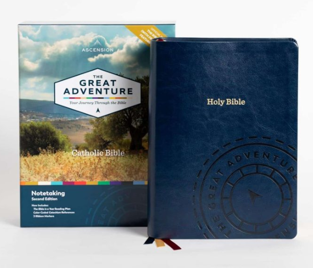 The Great Adventure Catholic Notetaking Bible (Blue Cowhide, Second Edition)
