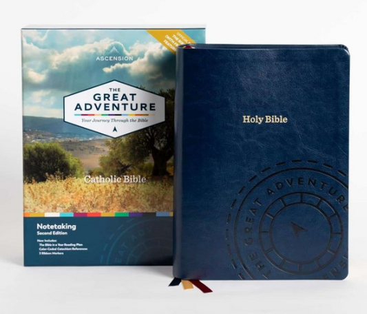 The Great Adventure Catholic Notetaking Bible (Blue Cowhide, Second Edition)