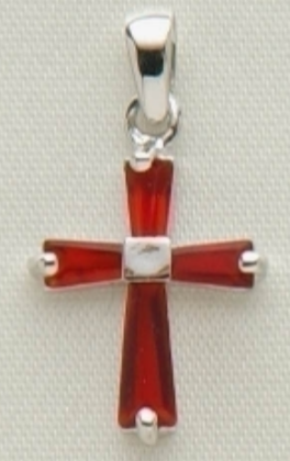 Keep the Faith Birthstone Cross Necklace: January
