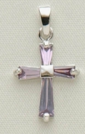 Keep the Faith Birthstone Cross Necklace: February