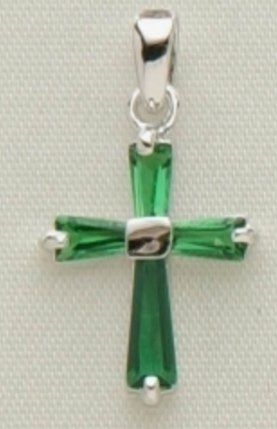 Keep the Faith Birthstone Cross Necklace: May