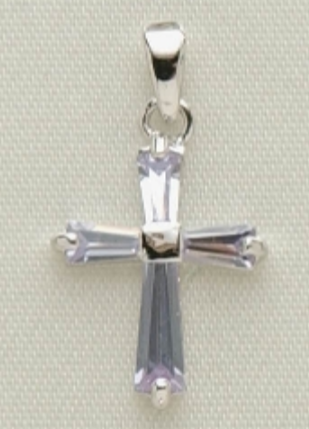 Keep the Faith Birthstone Cross Necklace: June