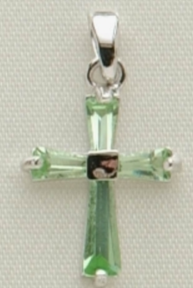 Keep the Faith Birthstone Cross Necklace: August